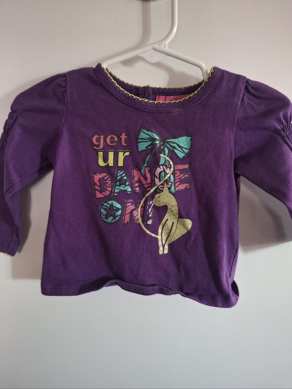 Baby Phat Purple "Get Ur Dance On" Long Sleeve Tee with Teal Bow